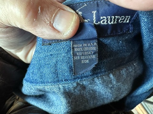Vintage Ralph Lauren Denim Jean W/ Flannel long duster/ Coat women's Sz 6 USA - Picture 7 of 11