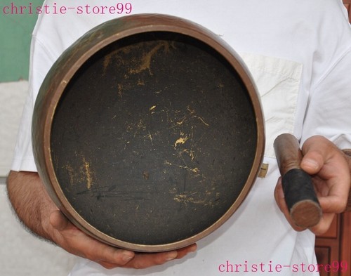 10.4" China Buddhism temple bronze monk bowl pot statue - Picture 7 of 8