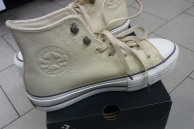 Chuck Tayor All Star Lift Platform Leder beige UK7 neu!