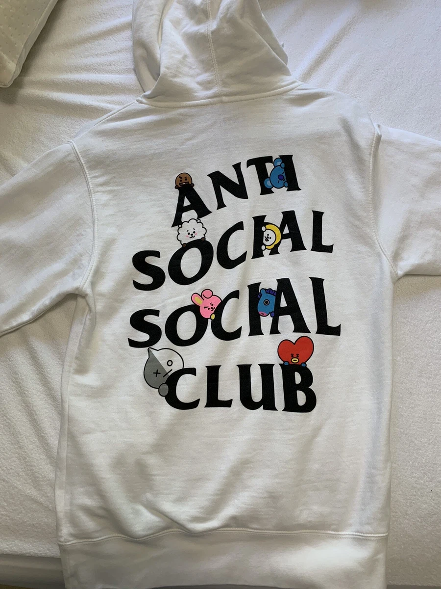 Anti Social Social Club X BT21 White Sweatshirt BTS Size Small