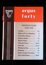 Original Camera Instructions/Manual: Argus Forty
