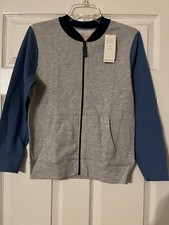 NWT Cat Jack Boys Crewneck Zip Up Jacket Size 8/10 Flat Seams