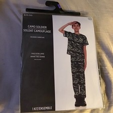 Camo Army Soldier Costume Camouflage Child Boys Military Costume 2 Pc Set