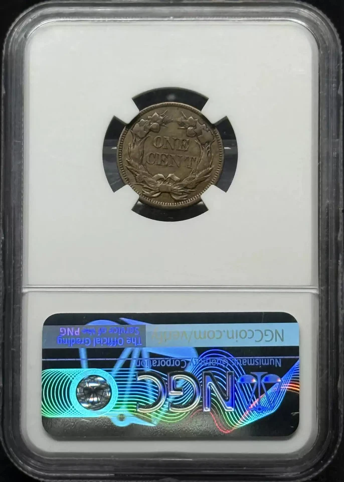 1857 Flying Eagle Small Cent NGC AU-55 - Image 2 of 2