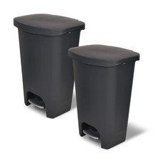 13 Gallon Trash Can W/ Clorox Odor Protection 2 Pack Plastic Kitchen Waste Bin