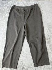 Eileen Fisher 1X Gray Wide Leg Crop Pants Pull On Elastic Waist Plus Size Women
