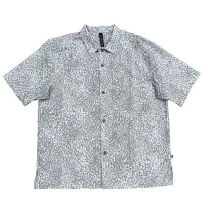Lululemon Airing Easy Camp Collar ShirtLined Leopard Gray White Large M3EMUS