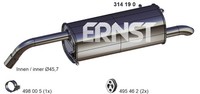 Ernst EndschalldäMpfer NachschalldäMpfer 314190 FüR Ford MAX JK Ecoboost