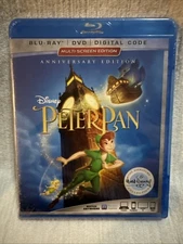 Disney Peter Pan Blu-Ray + DVD + Digital Anniversary Edition New Sealed