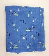 Cloud Island Mountain Moon Trees Muslin Swaddle Baby Blanket Blue Target B65