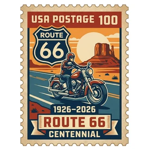 Route 66 100 Year Anniversary American Highway Road Self Adhesive Vinyl Sticker