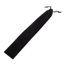 Black Long Flannel Fabric Drawstring Pouch for Recorder Drum Sticks, 8 x 42cm