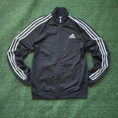 Adidas Men's Essentials 3-Stripes Tricot Track Jacket, Black/White, Model GK9651 - Image 1 of 4
