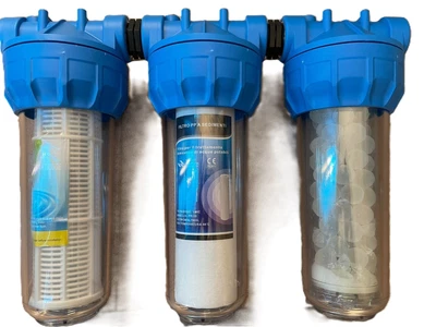 KIT FILTRO TRATTAMENTO ACQUA ø 3/4 ANTIRESIDUI ANTICALCARE SEDIMENTI 50 + 1 MIC - Imagen 1 de 4