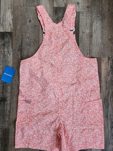COLUMBIA Youth Girls Large Washed Out Floral Playsuit, Pink Salmon Rose NWT - Picture 9 of 11
