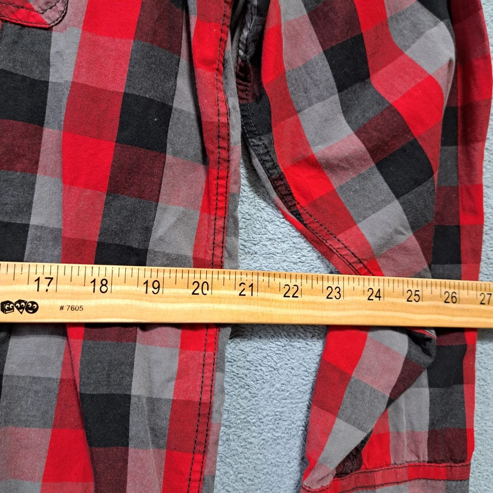 Eighty Eight Button-Up Shirt Mens Size Medium Red Plaid Collared Long Sleeve - Image 2 of 4
