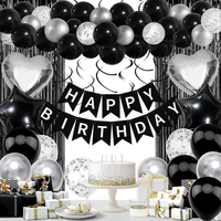 Geburtstagsdeko Schwarz Weiß - Geburtstag Party Deko, Premium Happy Birthday Gir