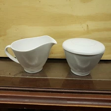 Vintage Plastic White Cream & Sugar Set