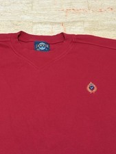 Vintage Jantzen Red Embroidered Crest Sweater 90s Mens Size Large Made In USA