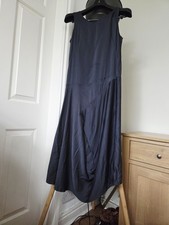 Ischiko OSKA Avant-garde Navy Drape Asymmetrical Layer Dress Lagenlook UK 8-10