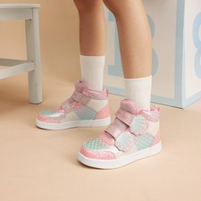 Kids Fashion Sneakers Little Girls High Top Rainbow Hook Loop Casual Shoes