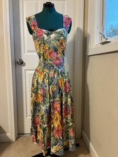 VTG Royal Hawaiian Creation Dress XL Made in Hawaii Floral Hawaiian print midi