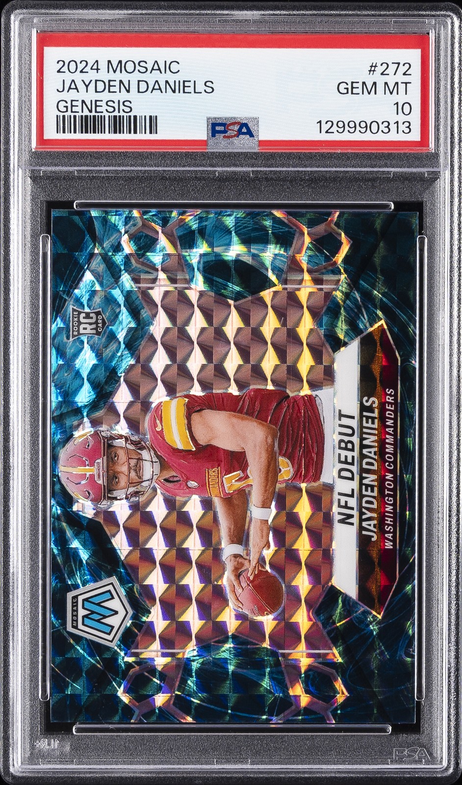 2024 PANINI MOSAIC GENESIS #272 JAYDEN DANIELS ROOKIE RC PSA 10