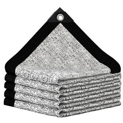 Aluminum Shade Cloth 10x10',80% Aluminum Reflective tarp,Durable Mesh Tarp wi...