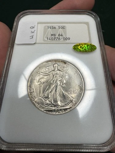1936 Walking Liberty Half Dollar – NGC MS64 Fatty Gold CAC (CAC gold)