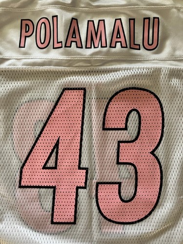 Pittsburgh Steelers Troy Polamalu Girls Pink & White Reebok Jersey - Large (14) - Picture 11 of 12