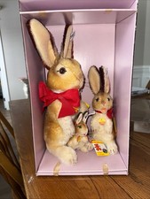 Vintage Steiff Collector’s 1983 3 Rabbit Manni set 3020/00 Easter Bunny