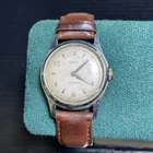 Vintage Timex Mechanical Watch Hand Wind Runs Brown Leather Strap