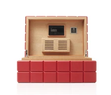 COLIBRI "HERITAGE" HUMIDOR 100 CIGAR HUMIDOR / RED * NEW * 5.91 × 14.17 × 10.04"