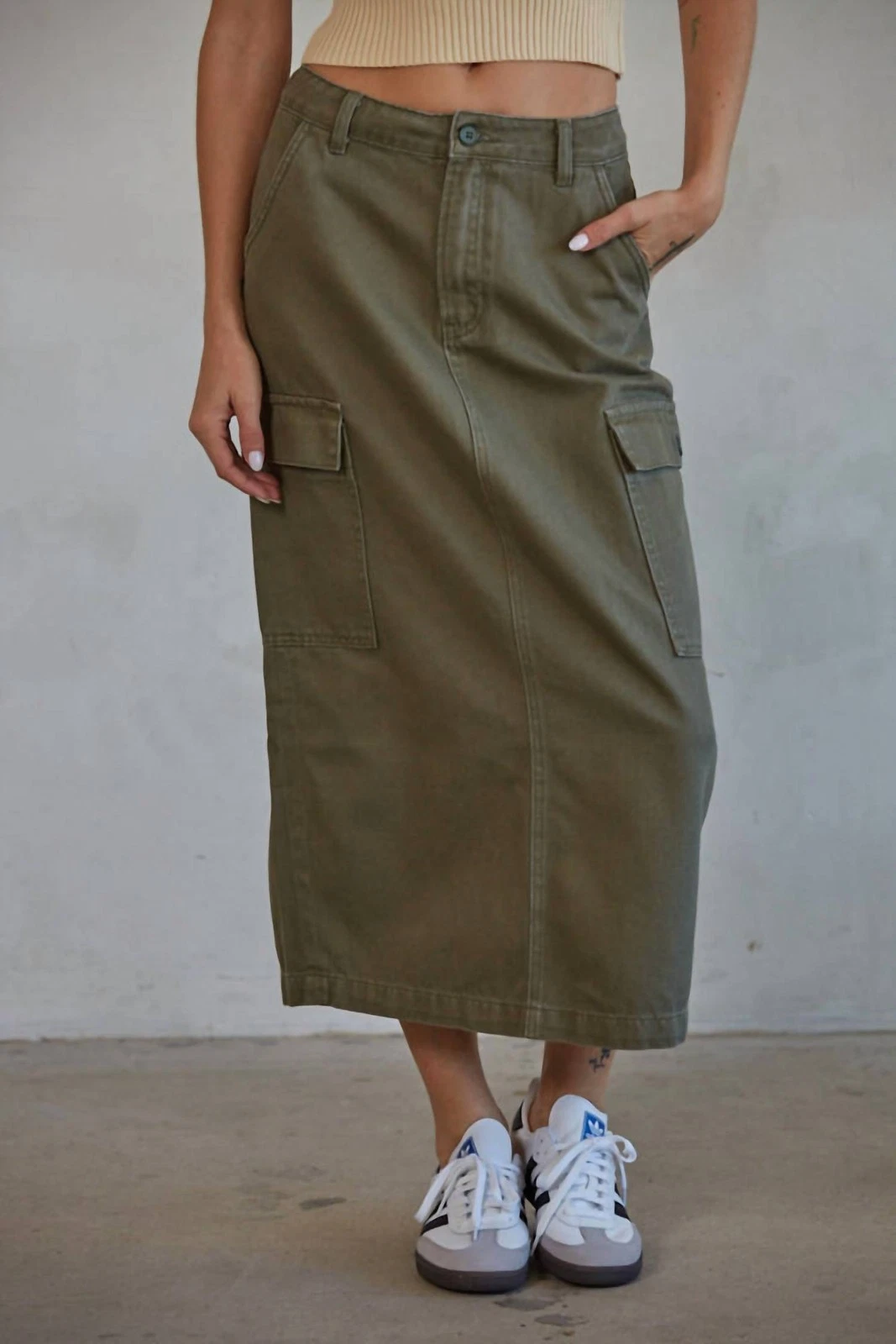 By Together Tulum Skirt Olive Green