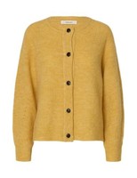 Selected Women Damen Slflulu Ls Knit Short Cardigan Noos, Ochre, S