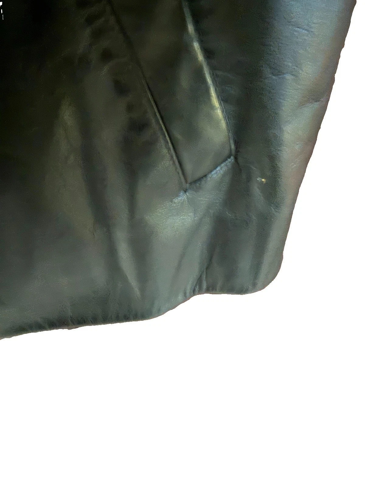 Vintage Gap Leather Black Jacket Quilted Lined Full Zip Front Pockets Men’s XL - product detail image 5