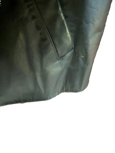 Vintage Gap Leather Black Jacket Quilted Lined Full Zip Front Pockets Men’s XL image 5