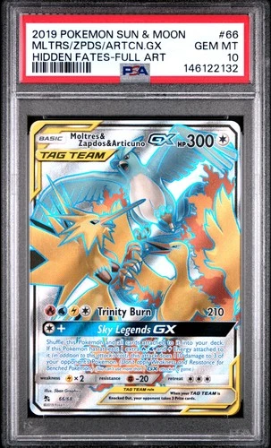 PSA 10 Moltres & Zapdos & Articuno Gx 66/68 Hidden Fates