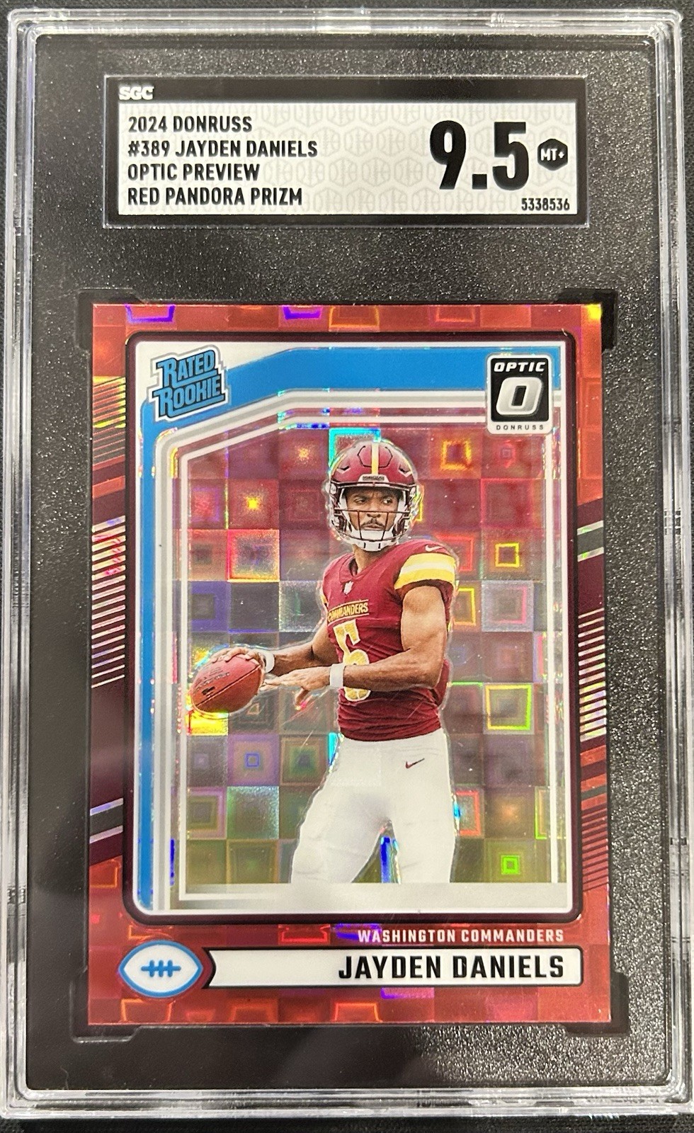 2024 DONRUSS JAYDEN DANIELS OPTIC PREVIEW RED PANDORA 