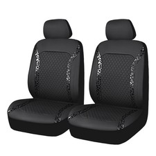 Black Leopard, Automotive Seat Covers , 2 Pack