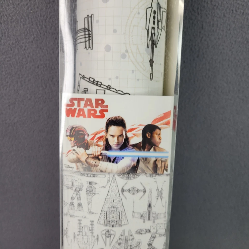 Papel pintado RoomMates Star Wars Blueprint blanco y negro pelar y pegar 20,5"x16,5' Foto 3 de 4