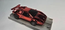 Tyco Lamborghini Countach Chrome Red Pink HO Slot Car