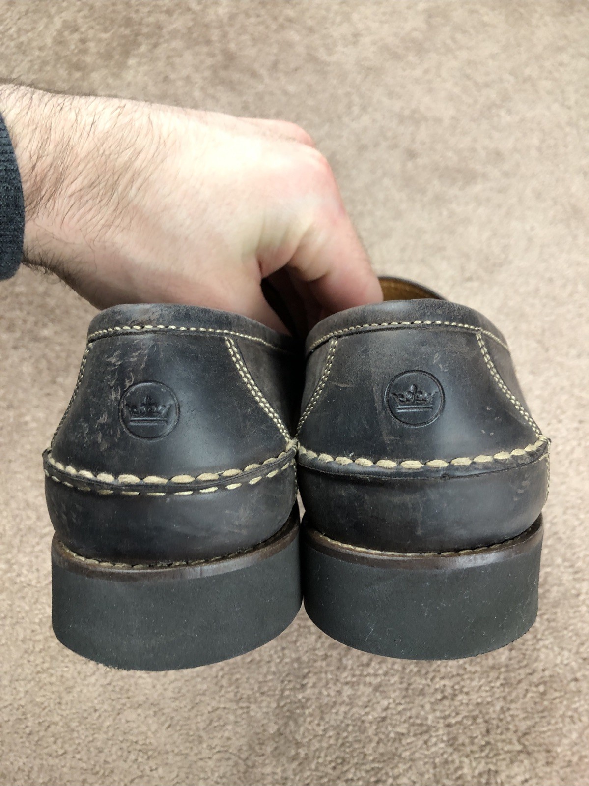 Peter Millar Solid Brown Leather Loafers Size 9M … - image 6