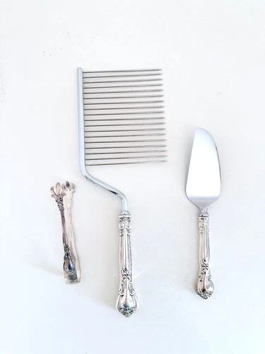 GORHAM STERLING SILVER CHANTILLY CAKE BREAKER TONGS CAKE PIE SERVER SET OF 3