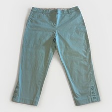Talbots Women  s Prefect Cropped Chino Pants Size 14P Blue