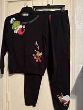 Dr. Seuss Merry Grinchmas Cotton Blend Girl  s Pajama Set M