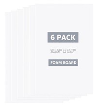 6 Sheets 3mm White Foam Boards, 11.8 x 7.8inch Rectangle Foam PVC Sheets