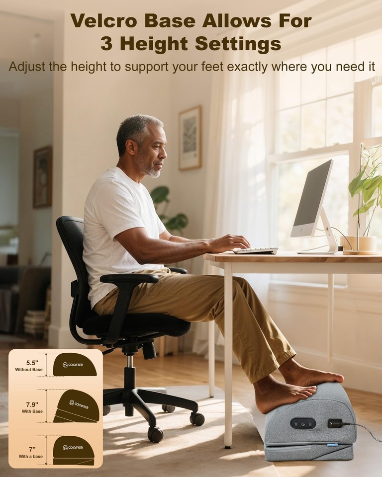 Foot Rest Under Desk at Work with Heat,Vibration,Foot Heater Foot ...