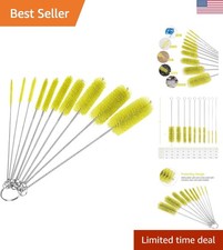 Durable 10-Piece 8-Inch Nylon Tube Brushes with Stainless Handles - Set for All