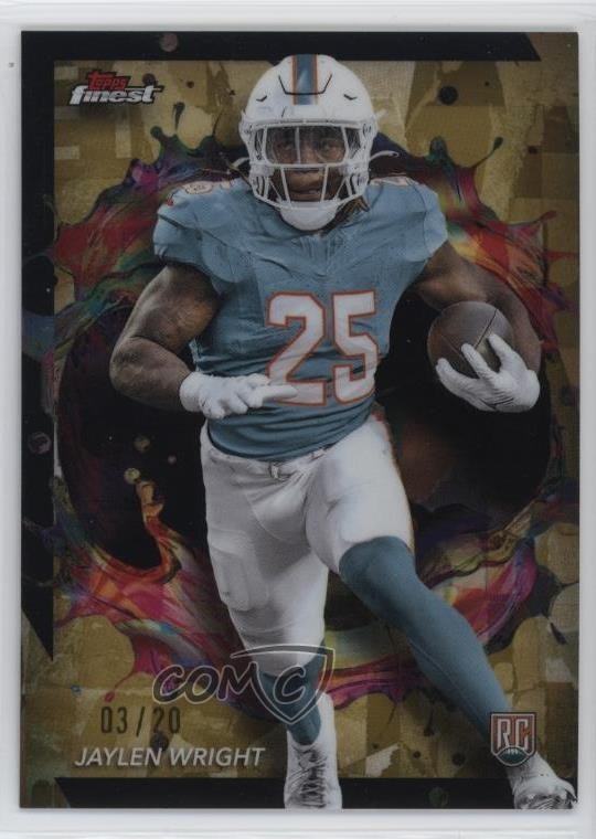 2024 Topps Finest Rare Gold Refractor 3/20 Jaylen Wright #296 Rookie RC 1l8x